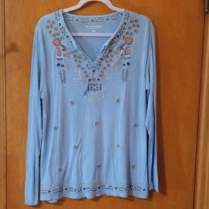 Soft Surroundings shirt, light blue, large